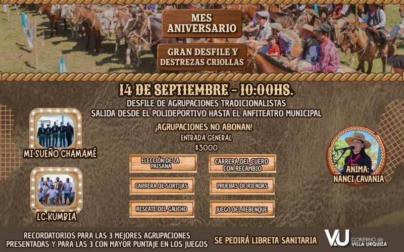 Mes Aniversario en Villa Urquiza - Gran Desfile de Agrupaciones Tradicionalistas